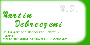 martin debreczeni business card